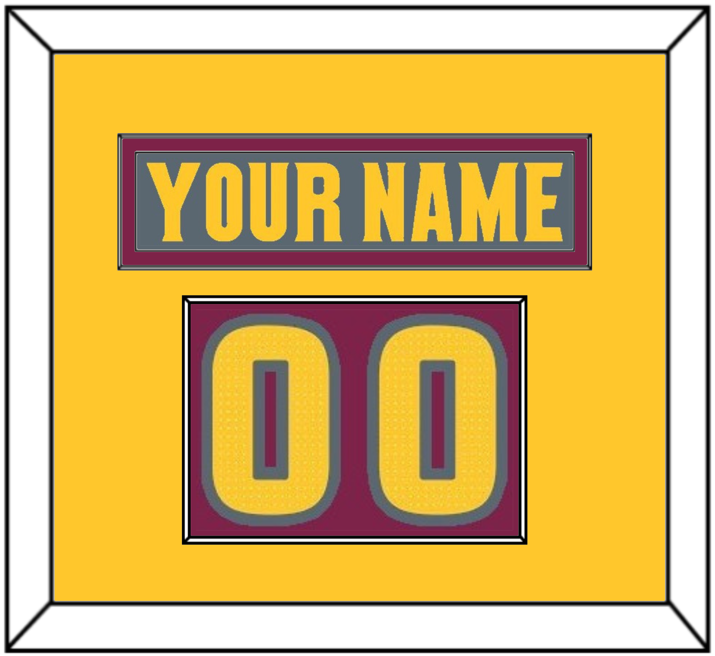 Arizona State Hockey Nameplate & Number (Shoulder) - Alternate Dark Gray (2019-2024) - Essential Tier 3
