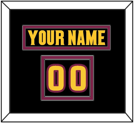 Arizona State Hockey Nameplate & Number (Shoulder) - Alternate Black (2018-2024) - Signature Tier 2