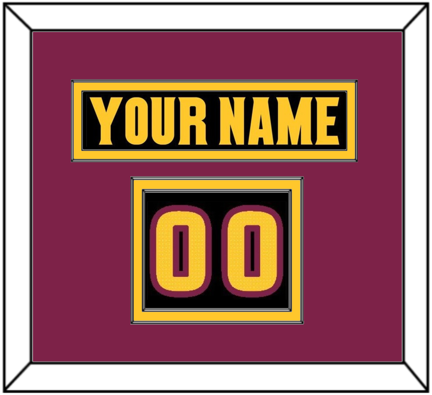 Arizona State Hockey Nameplate & Number (Shoulder) - Alternate Black (2018-2024) - Signature Tier 3