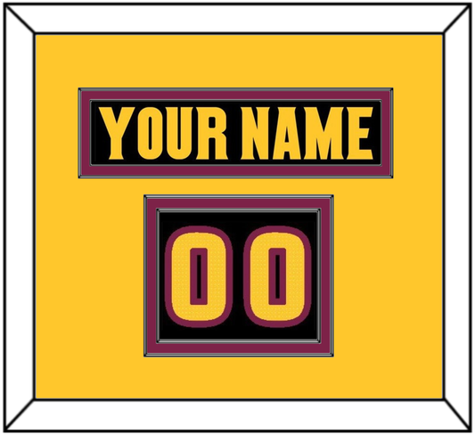 Arizona State Hockey Nameplate & Number (Shoulder) - Alternate Black (2018-2024) - Signature Tier 4