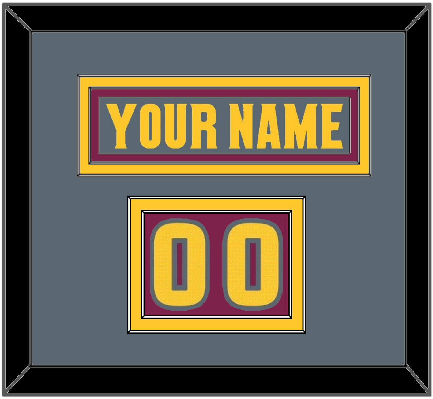 Arizona State Hockey Nameplate & Number (Shoulder) - Alternate Dark Gray (2019-2024) - Signature Tier 2