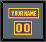 Arizona State Hockey Nameplate & Number (Shoulder) - Alternate Dark Gray (2019-2024) - Double Mat 2