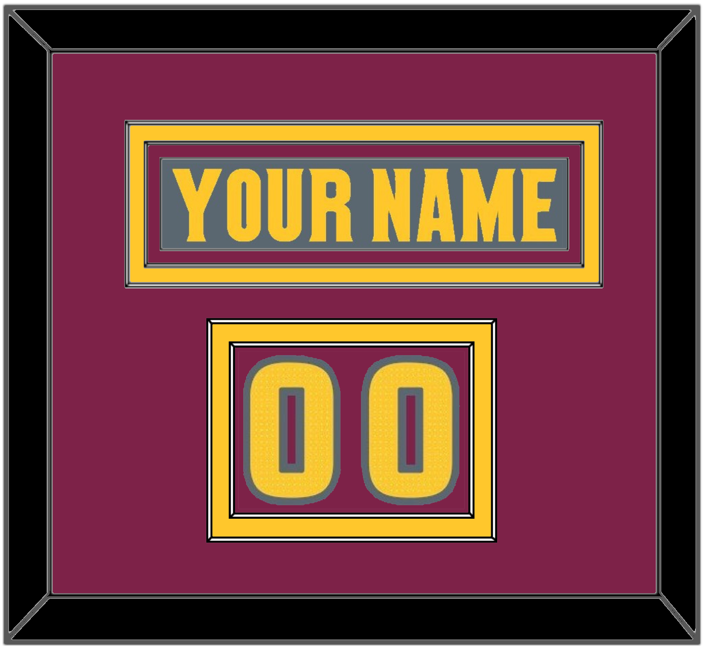 Arizona State Hockey Nameplate & Number (Shoulder) - Alternate Dark Gray (2019-2024) - Signature Tier 3