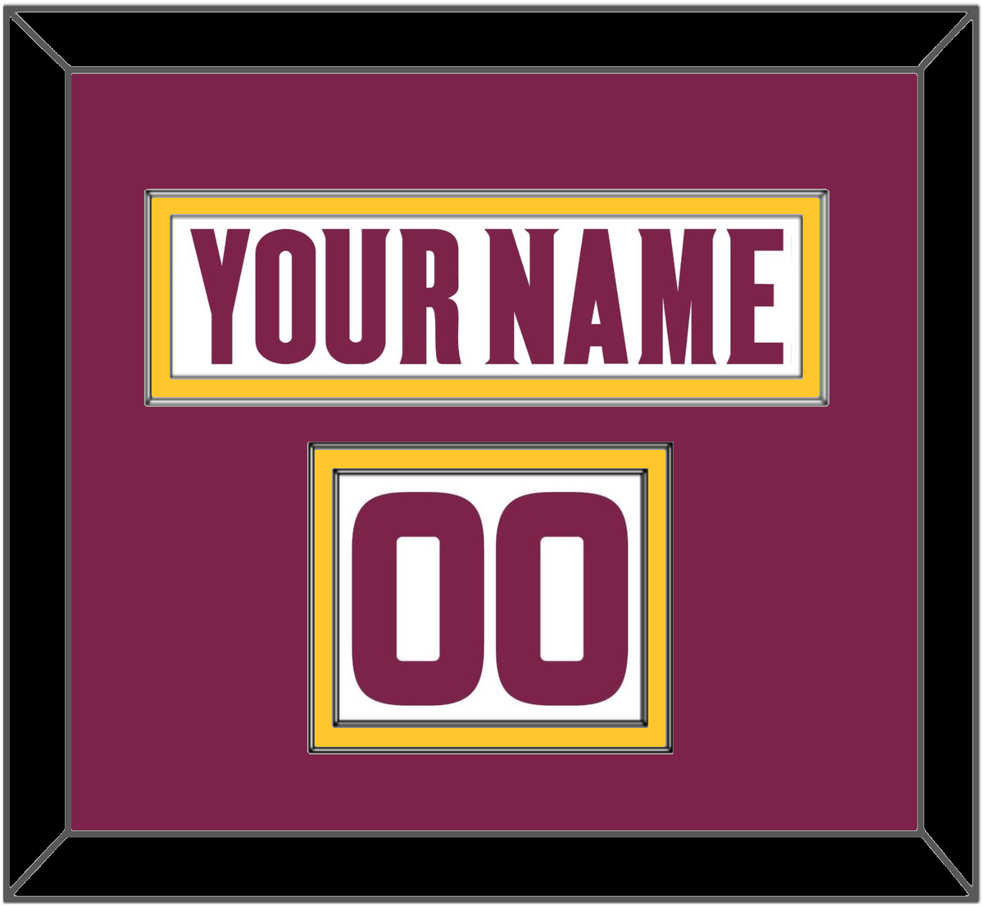 Arizona State Hockey Nameplate & Number (Shoulder) - Home White (2021-2022) - Signature Tier 3