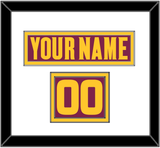 Arizona State Hockey Nameplate & Number (Shoulder) - Road Maroon (2021-2023) - Double Mat 1
