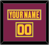 Arizona State Hockey Nameplate & Number (Shoulder) - Road Maroon (2021-2023) - Double Mat 2