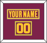 Arizona State Hockey Nameplate & Number (Shoulder) - Road Maroon (2021-2023) - Double Mat 2
