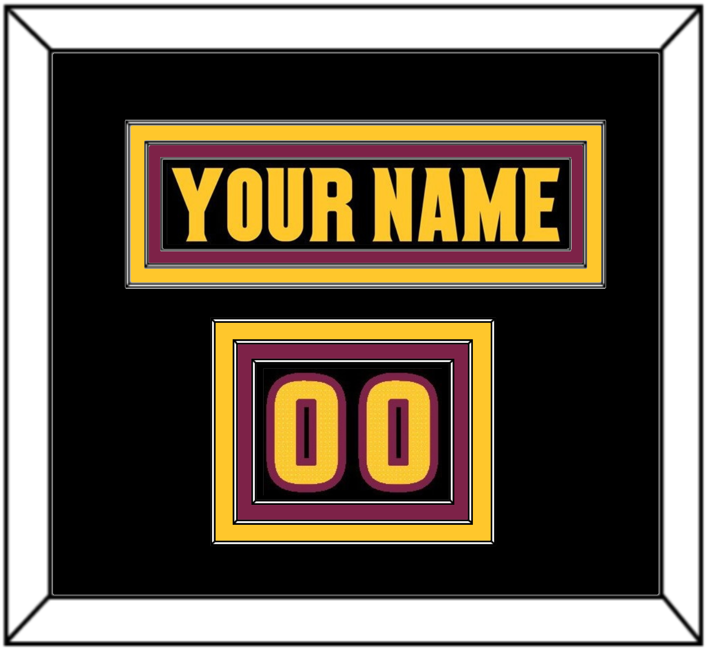 Arizona State Hockey Nameplate & Number (Shoulder) - Alternate Black (2018-2024) - Premier Tier 2