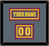 Arizona State Hockey Nameplate & Number (Shoulder) - Alternate Dark Gray (2019-2024) - Triple Mat 2