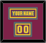 Arizona State Hockey Nameplate & Number (Shoulder) - Alternate Dark Gray (2019-2024) - Triple Mat 3