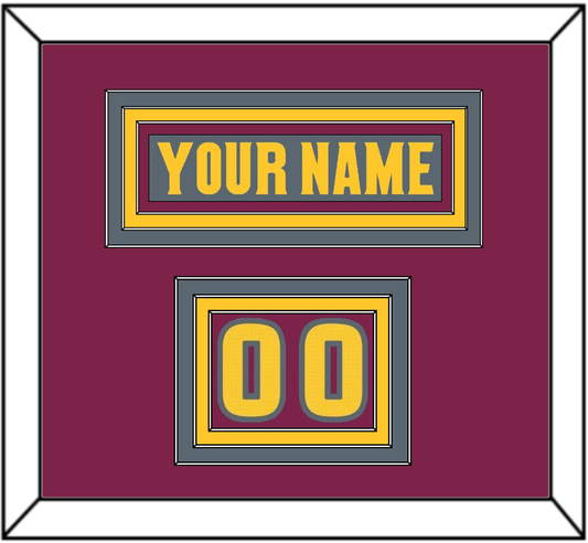 Arizona State Hockey Nameplate & Number (Shoulder) - Alternate Dark Gray (2019-2024) - Premier Tier 3