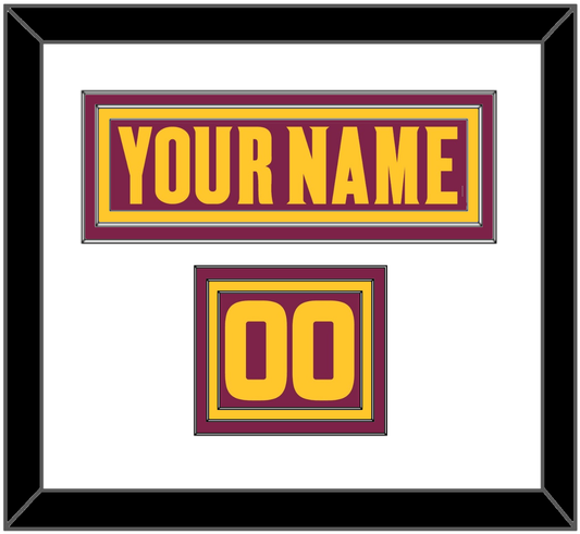 Arizona State Hockey Nameplate & Number (Shoulder) - Road Maroon (2021-2023) - Premier Tier 1