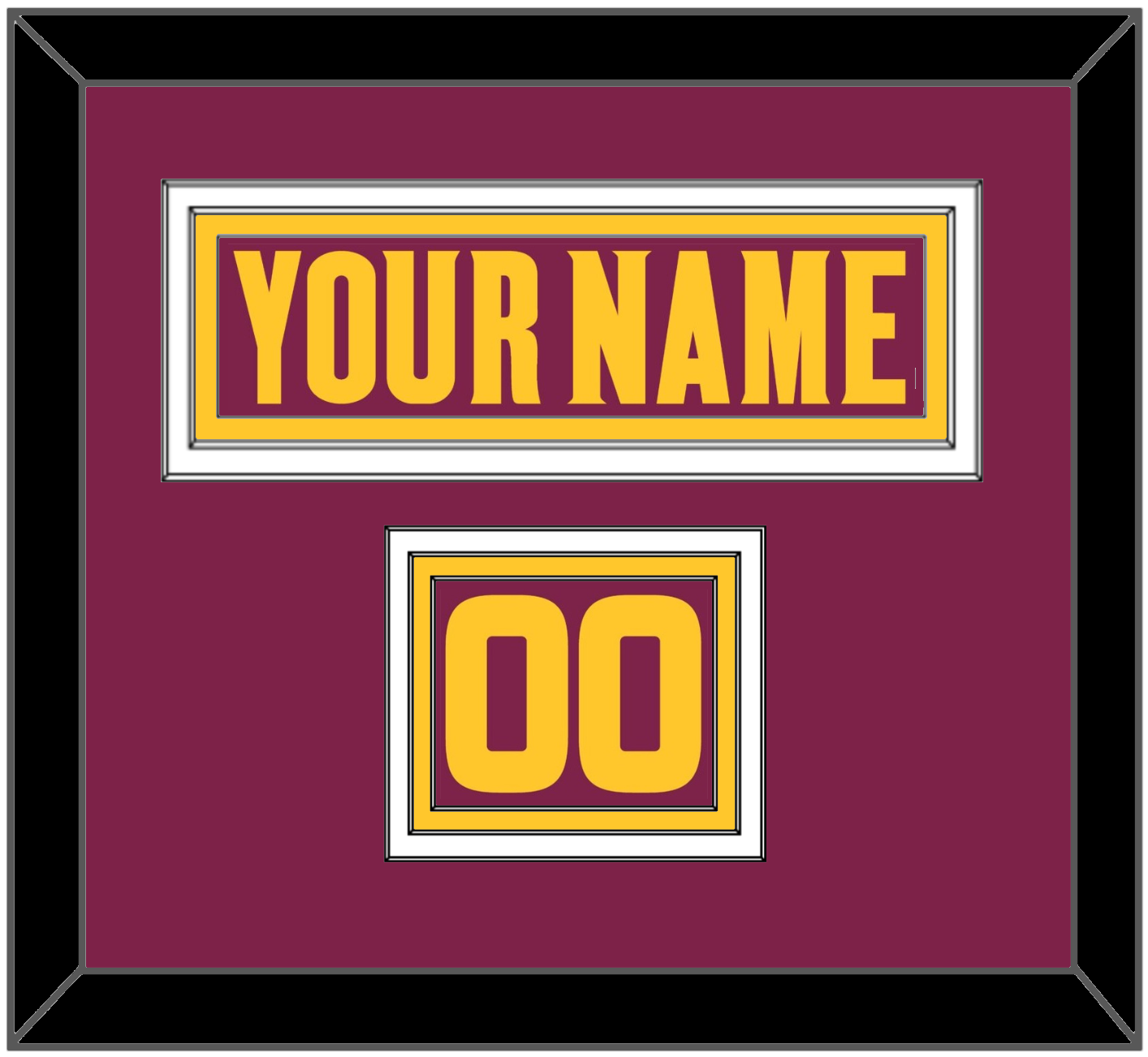 Arizona State Hockey Nameplate & Number (Shoulder) - Road Maroon (2021-2023) - Premier Tier 2