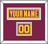 Arizona State Hockey Nameplate & Number (Shoulder) - Road Maroon (2021-2023) - Triple Mat 2