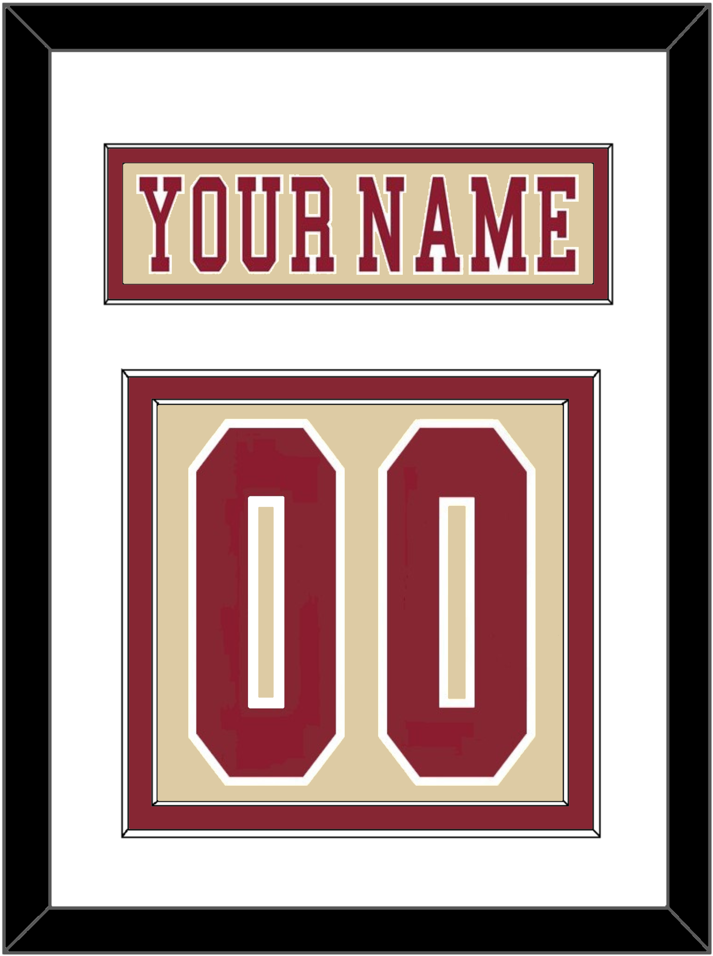 Boston College Hockey Nameplate & Number (Back) - Alternate Gold - Signature Tier 1