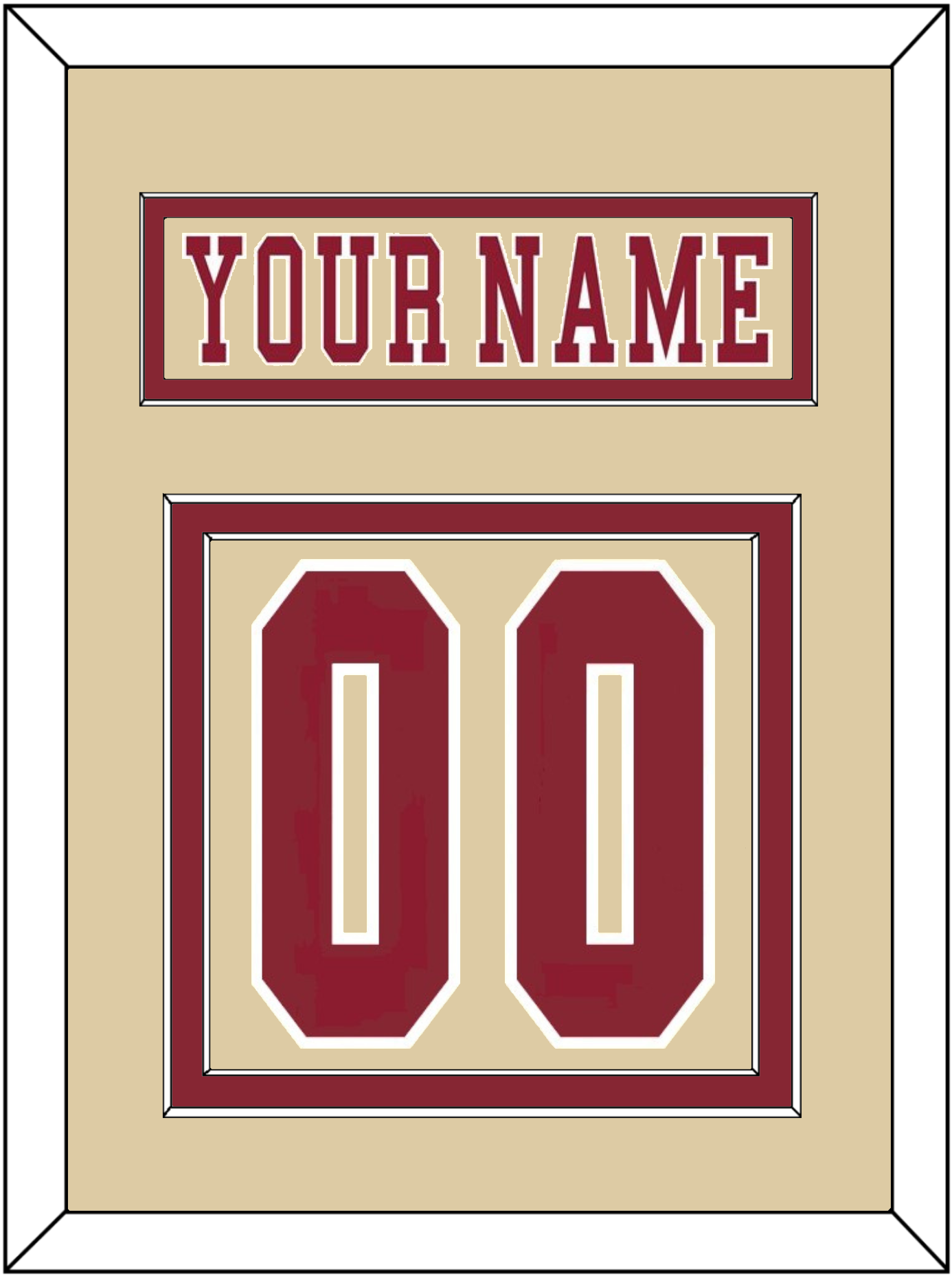 Boston College Hockey Nameplate & Number (Back) - Alternate Gold - Signature Tier 2