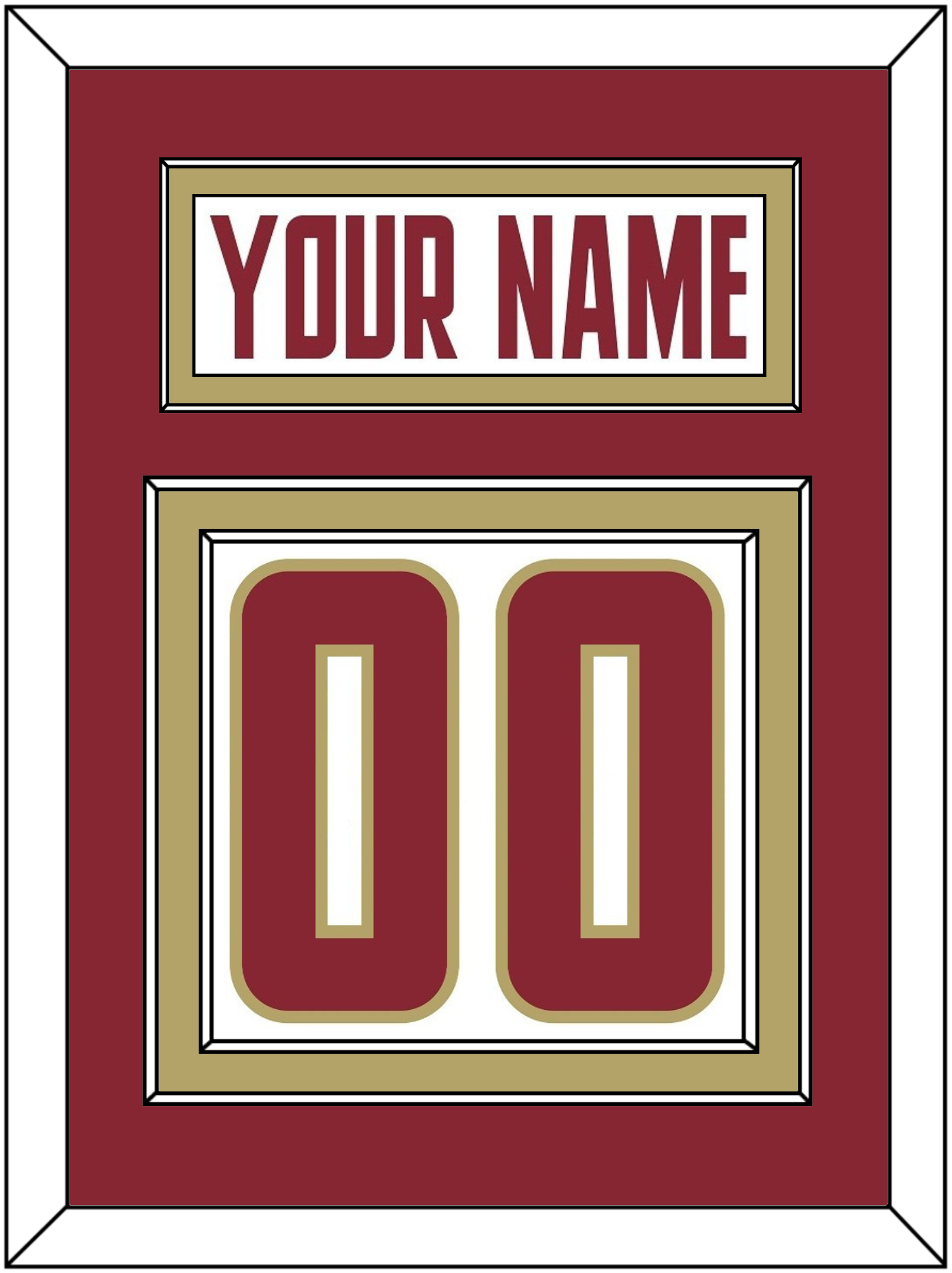 Boston College Hockey Nameplate & Number (Back) - Home White (2011-2015) - Signature Tier 2