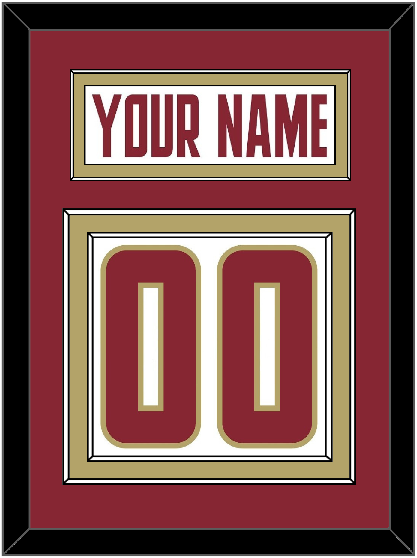 Boston College Hockey Nameplate & Number (Back) - Home White (2011-2015) - Signature Tier 2