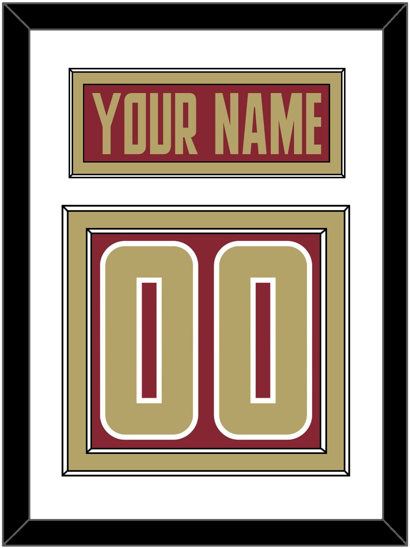 Boston College Hockey Nameplate & Number (Back) - Road Maroon (2011-2015) - Signature Tier 1
