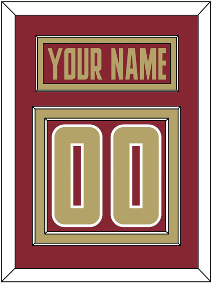 Boston College Hockey Nameplate & Number (Back) - Road Maroon (2011-2015) - Signature Tier 2