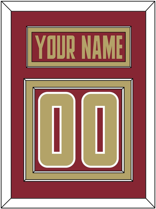 Boston College Hockey Nameplate & Number (Back) - Road Maroon (2011-2015) - Signature Tier 2