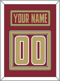 Boston College Hockey Nameplate & Number (Back) - Road Maroon (2011-2015) - Double Mat 2