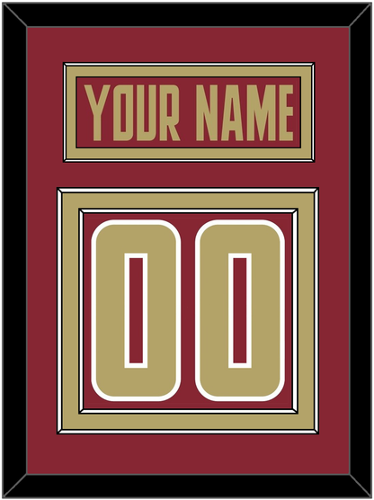 Boston College Hockey Nameplate & Number (Back) - Road Maroon (2011-2015) - Signature Tier 2