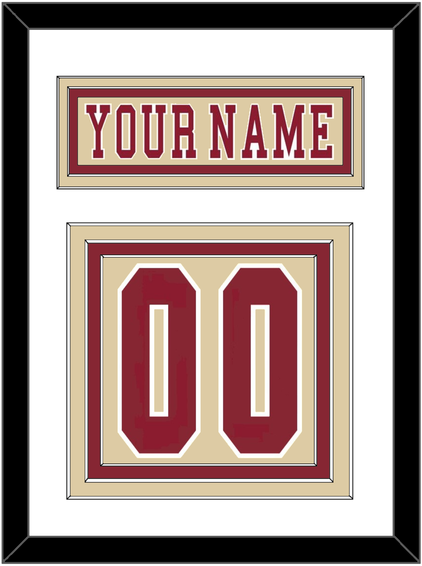 Boston College Hockey Nameplate & Number (Back) - Alternate Gold - Premier Tier 1