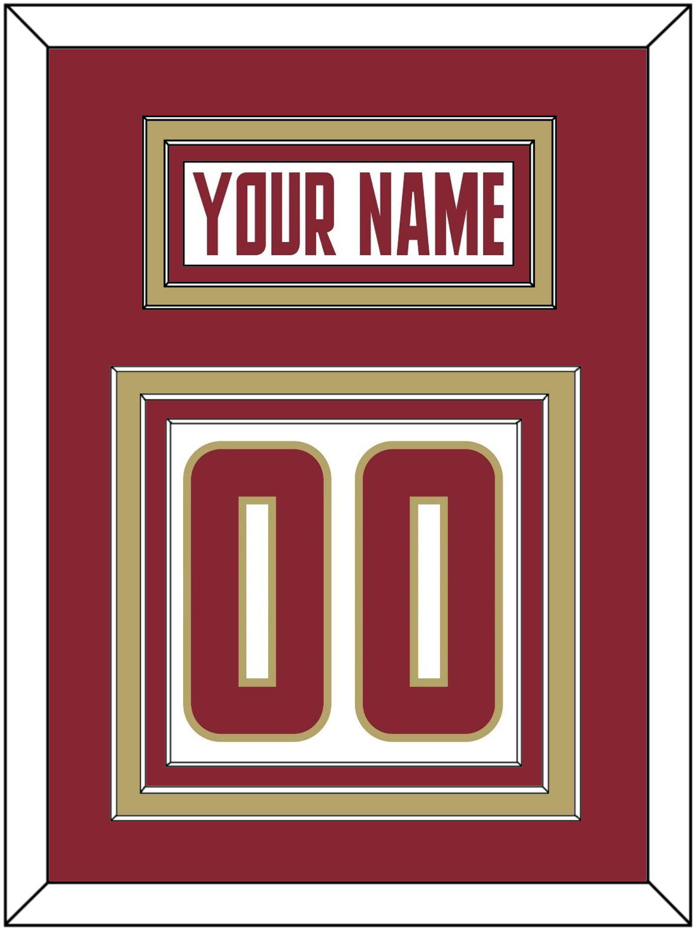 Boston College Hockey Nameplate & Number (Back) - Home White (2011-2015) - Premier Tier 2