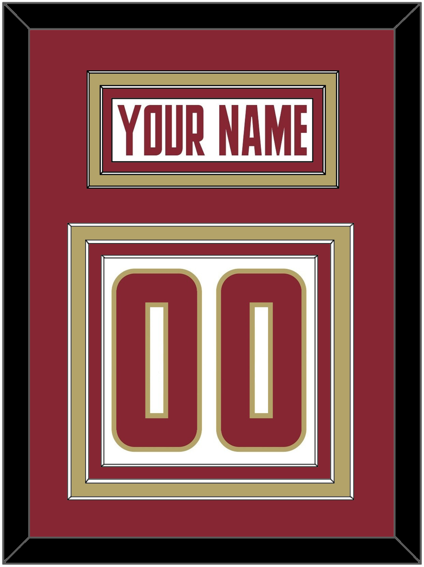 Boston College Hockey Nameplate & Number (Back) - Home White (2011-2015) - Premier Tier 2