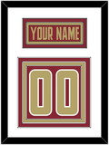 Boston College Hockey Nameplate & Number (Back) - Road Maroon (2011-2015) - Triple Mat 1
