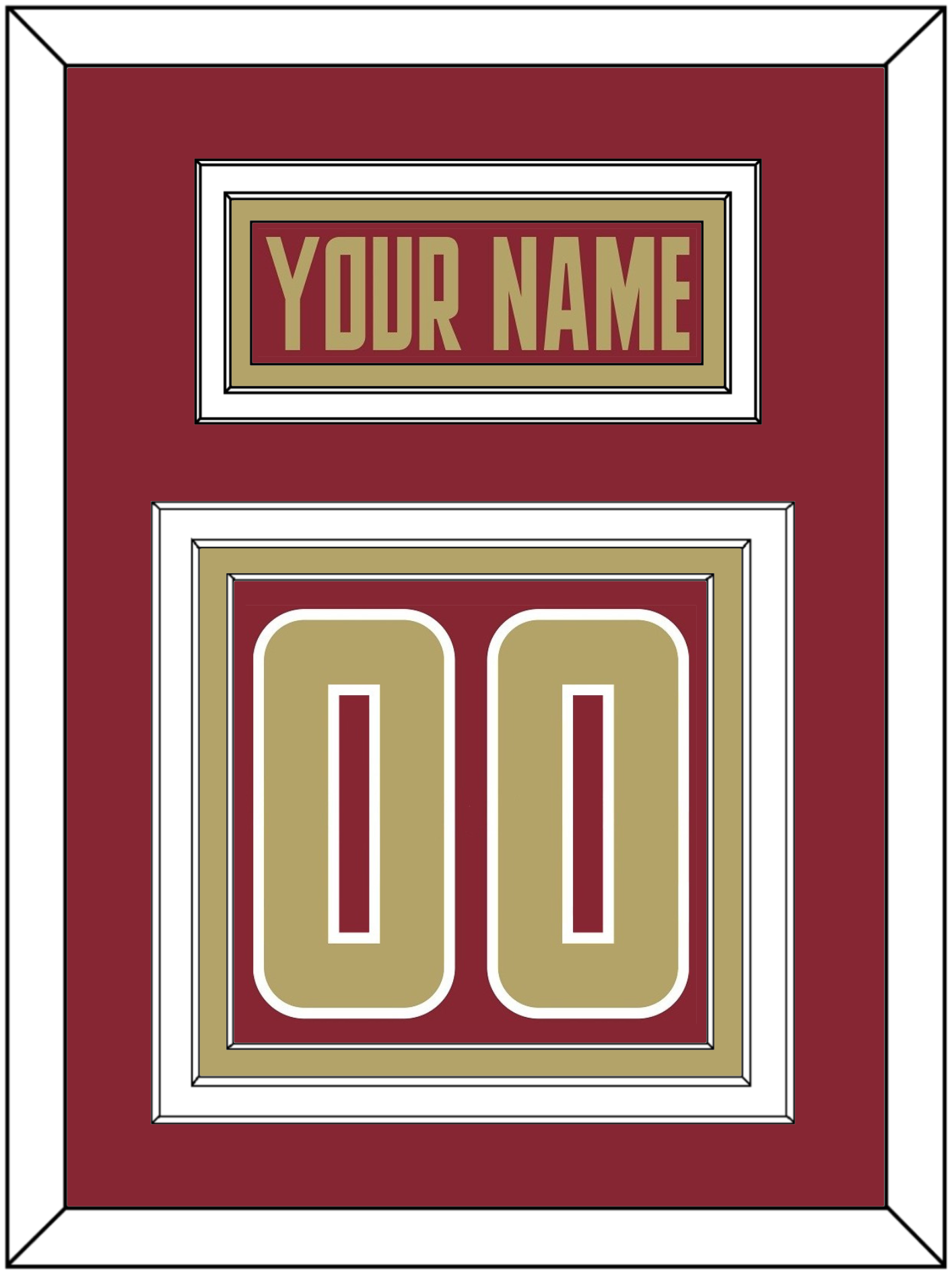 Boston College Hockey Nameplate & Number (Back) - Road Maroon (2011-2015) - Premier Tier 2