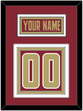 Boston College Hockey Nameplate & Number (Back) - Road Maroon (2011-2015) - Triple Mat 2