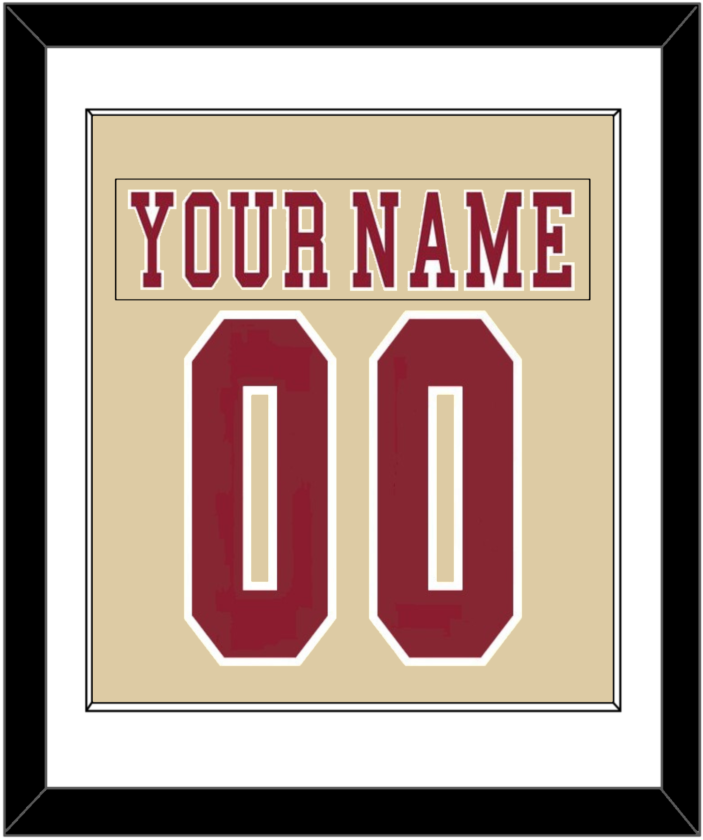 Boston College Nameplate & Number (Back) Combined - Alternate Gold - Essential Tier 1