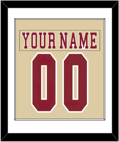 Boston College Nameplate & Number (Back) Combined - Alternate Gold - Essential Tier 1