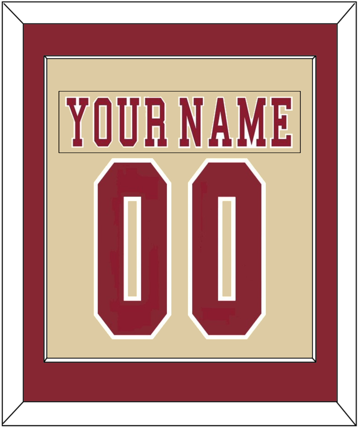 Boston College Nameplate & Number (Back) Combined - Alternate Gold - Essential Tier 2