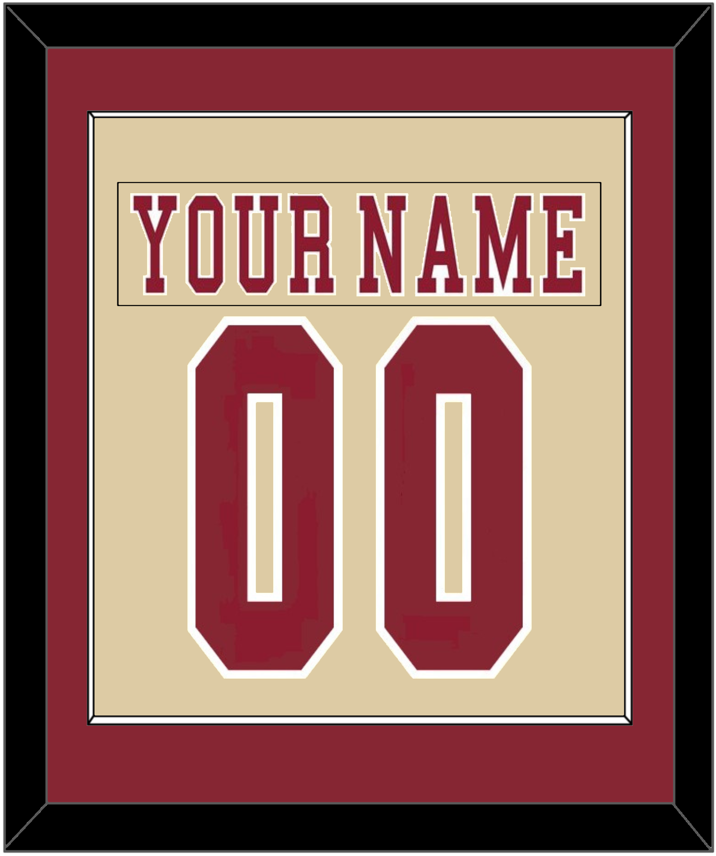 Boston College Nameplate & Number (Back) Combined - Alternate Gold - Essential Tier 2