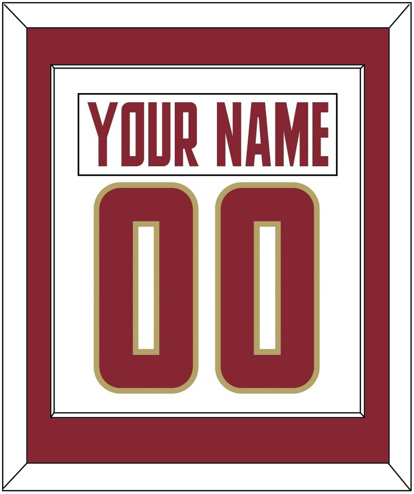 Boston College Nameplate & Number (Back) Combined - Home White (2011-2015) - Essential Tier 1