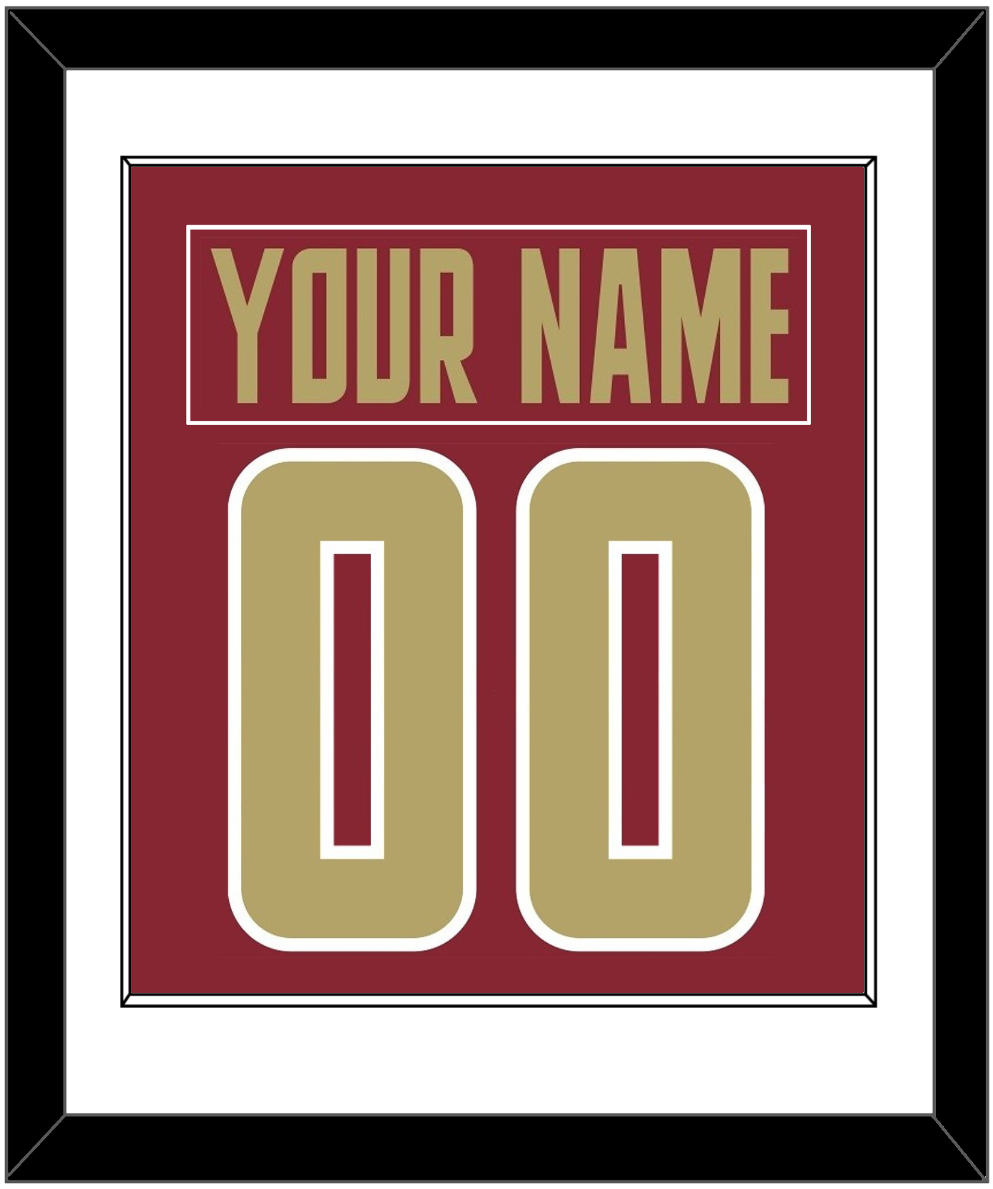 Boston College Nameplate & Number (Back) Combined - Road Maroon (2011-2015) - Essential Tier 1
