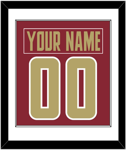 Boston College Nameplate & Number (Back) Combined - Road Maroon (2011-2015) - Essential Tier 1
