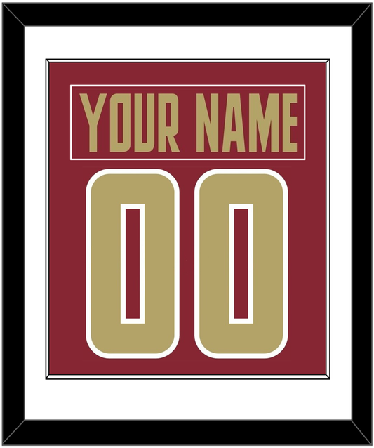 Boston College Nameplate & Number (Back) Combined - Road Maroon (2011-2015) - Essential Tier 1