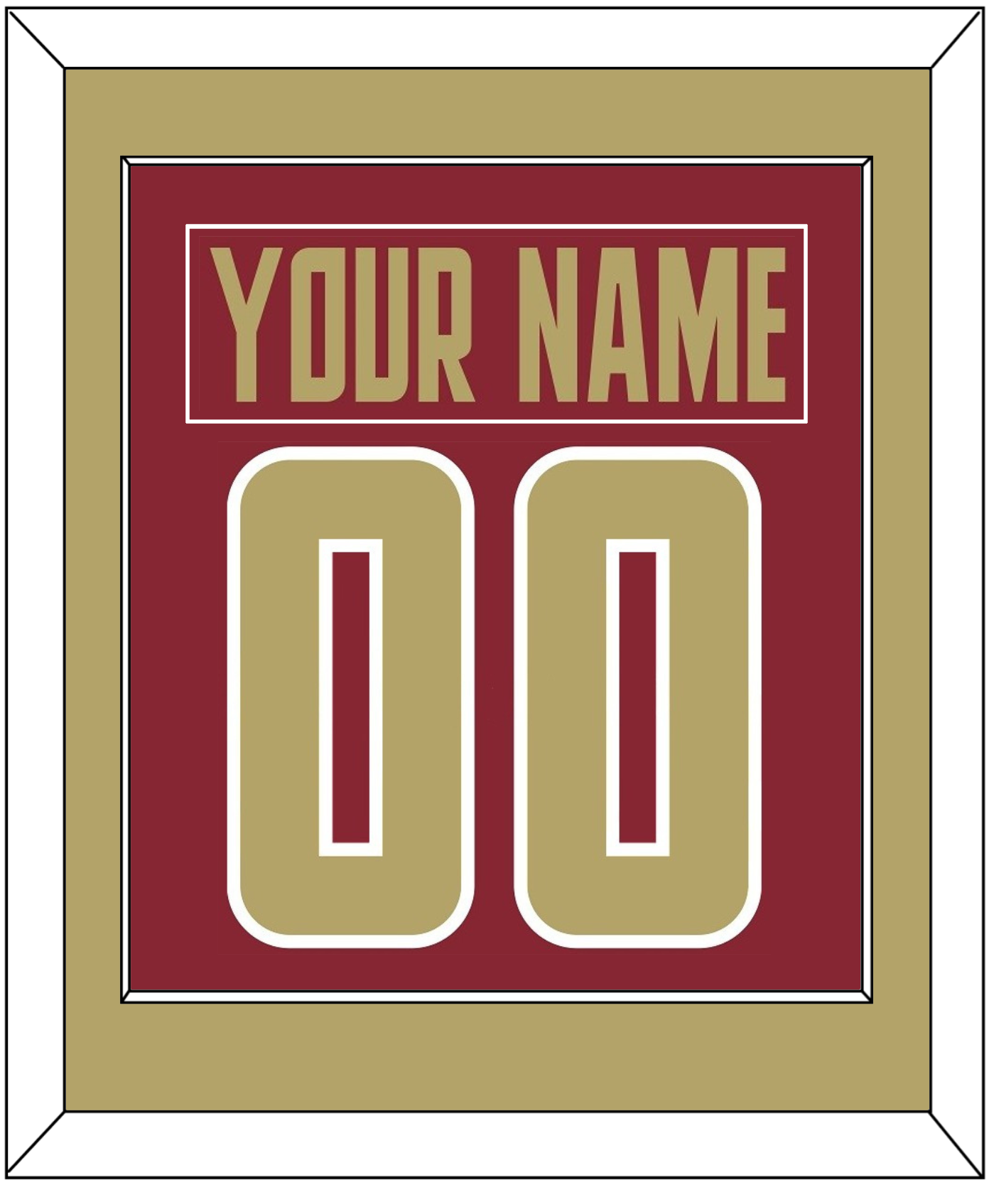 Boston College Nameplate & Number (Back) Combined - Road Maroon (2011-2015) - Essential Tier 2