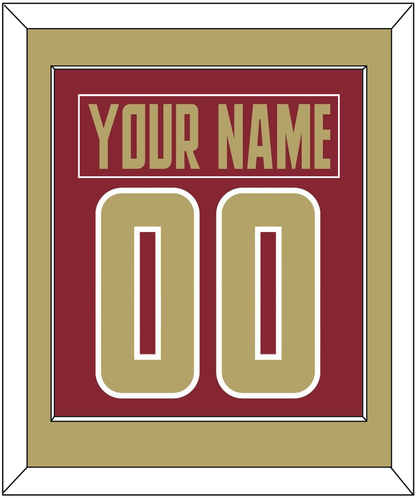 Boston College Nameplate & Number (Back) Combined - Road Maroon (2011-2015) - Essential Tier 2
