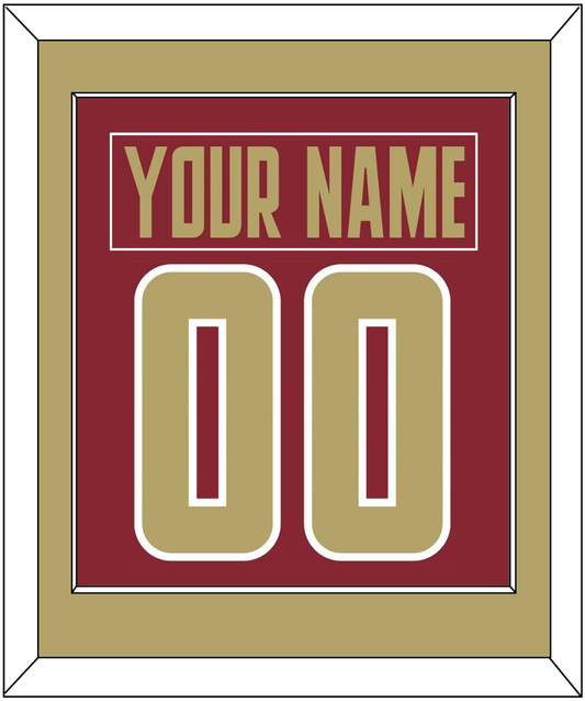 Boston College Nameplate & Number (Back) Combined - Road Maroon (2011-2015) - Essential Tier 2