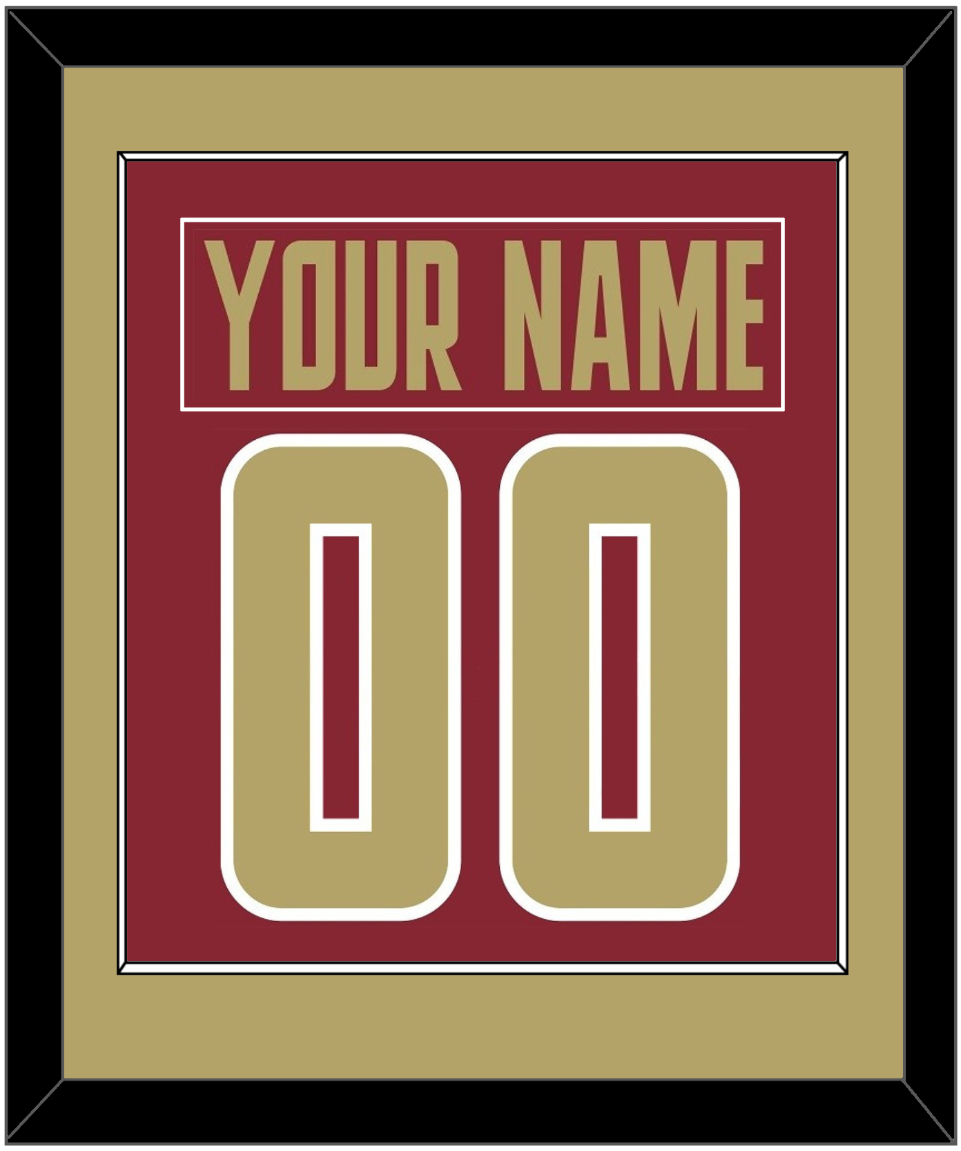 Boston College Nameplate & Number (Back) Combined - Road Maroon (2011-2015) - Essential Tier 2