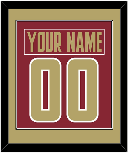 Boston College Nameplate & Number (Back) Combined - Road Maroon (2011-2015) - Essential Tier 2