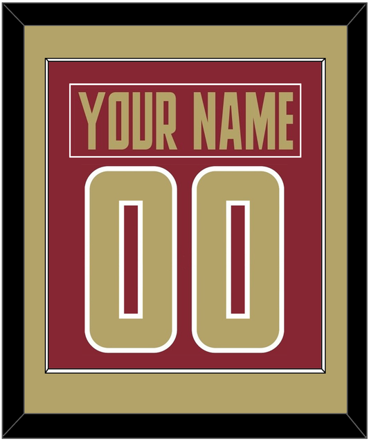 Boston College Nameplate & Number (Back) Combined - Road Maroon (2011-2015) - Essential Tier 2
