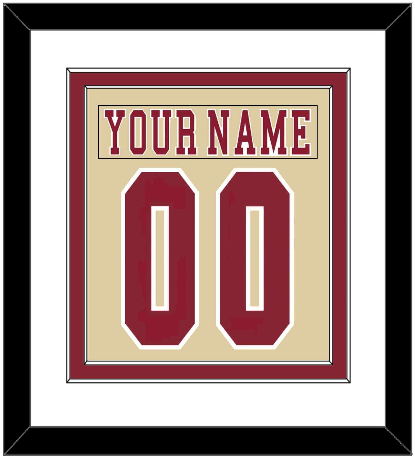Boston College Nameplate & Number (Back) Combined - Alternate Gold - Signature Tier 1