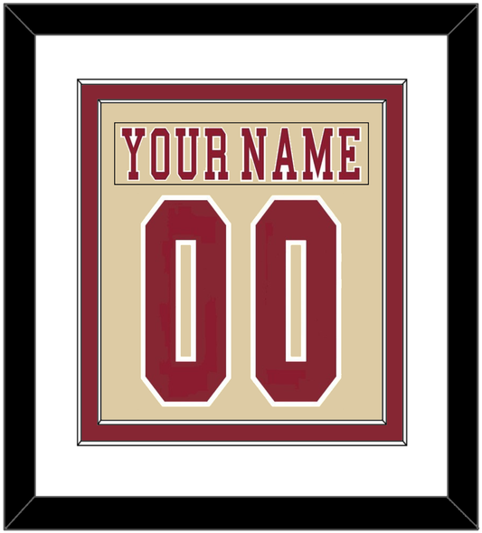 Boston College Nameplate & Number (Back) Combined - Alternate Gold - Signature Tier 1