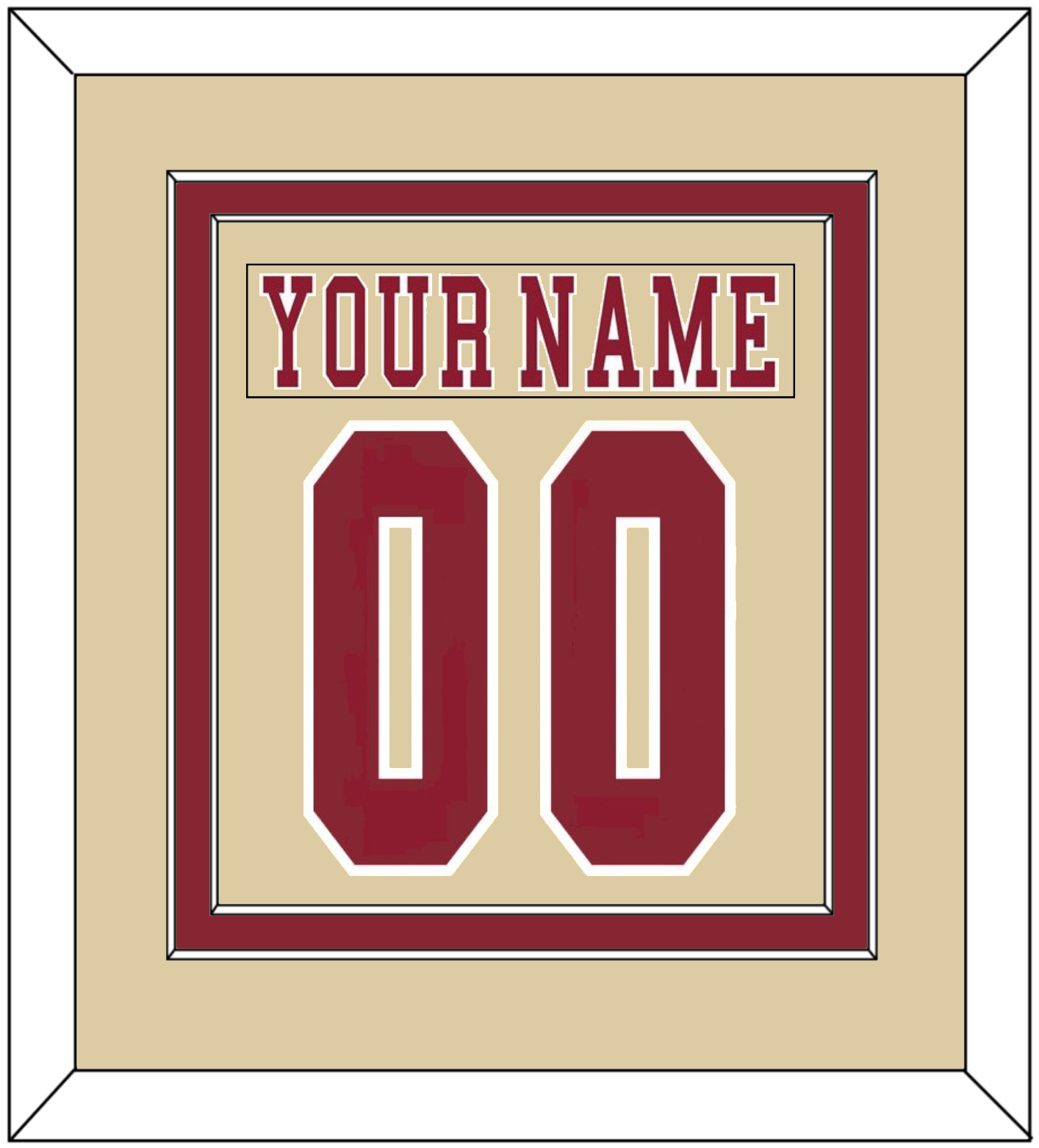 Boston College Nameplate & Number (Back) Combined - Alternate Gold - Signature Tier 2